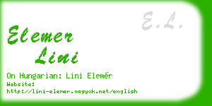 elemer lini business card